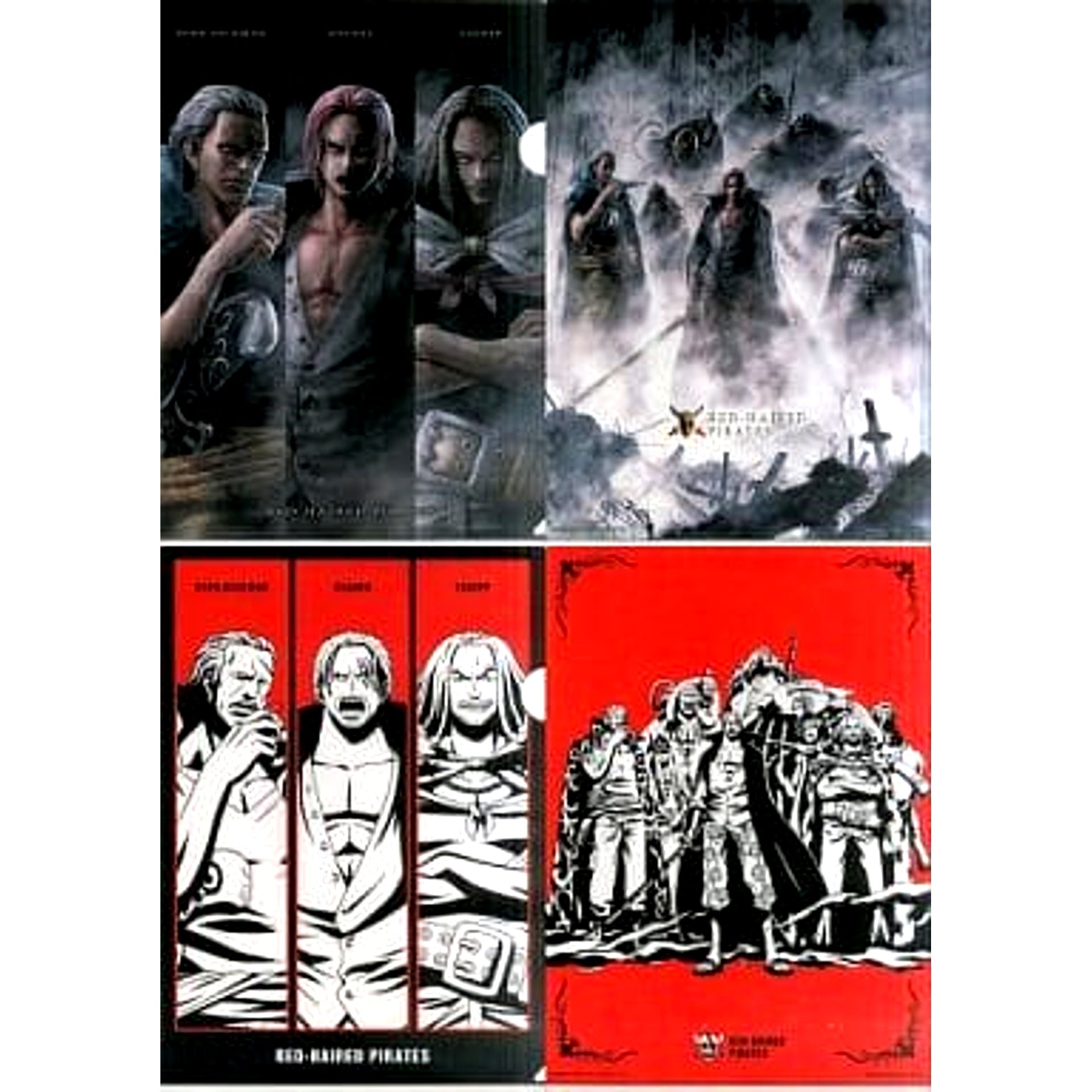 Beckman Shanks Yasopp One Piece Ichiban Kuji Great Pirate Shanks The Great Captain A4 Clear File Set 2 Pieces Prize G [USED]