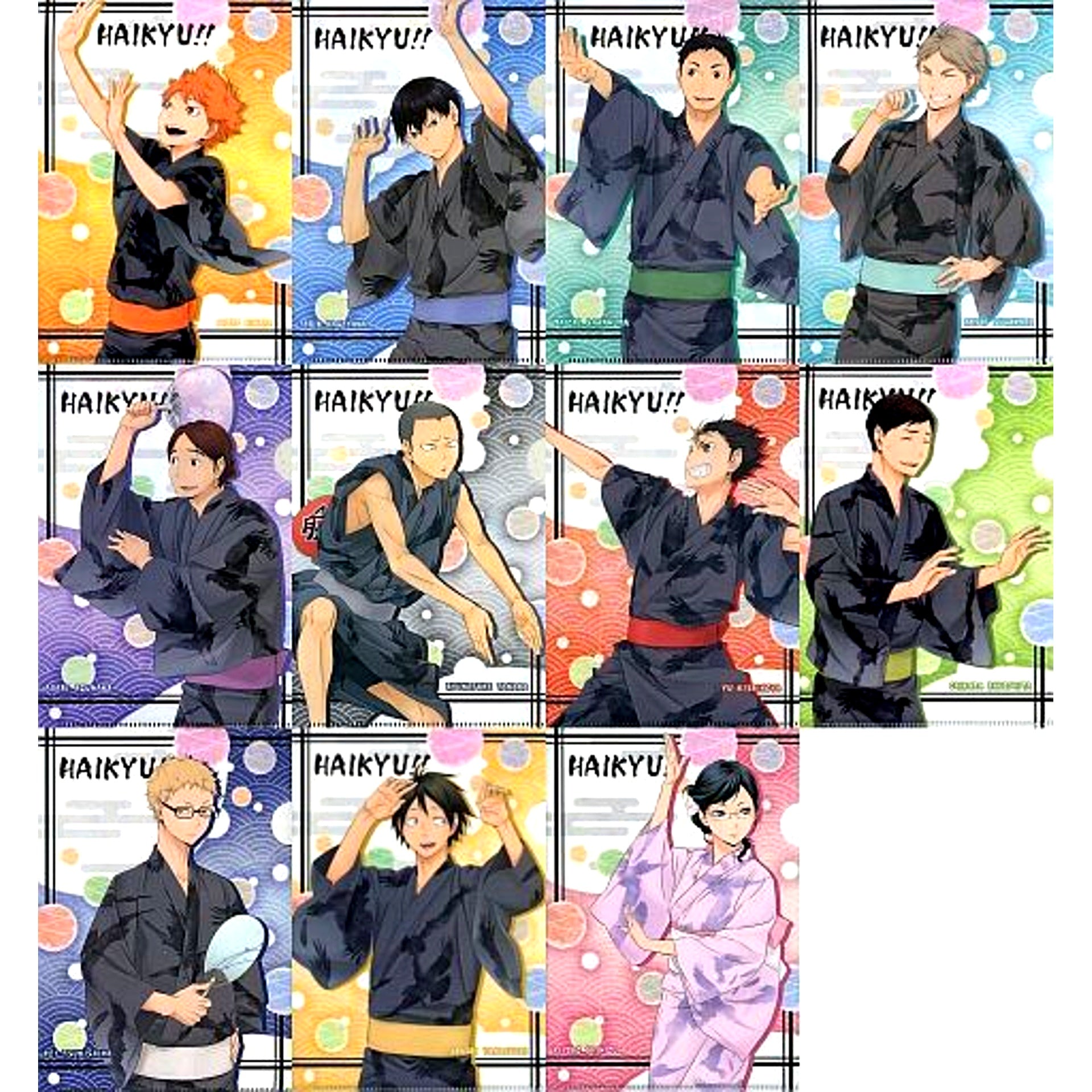 Set of 11 Haikyu!! Mini Clear File Collection Bon Dance Ver. [USED]