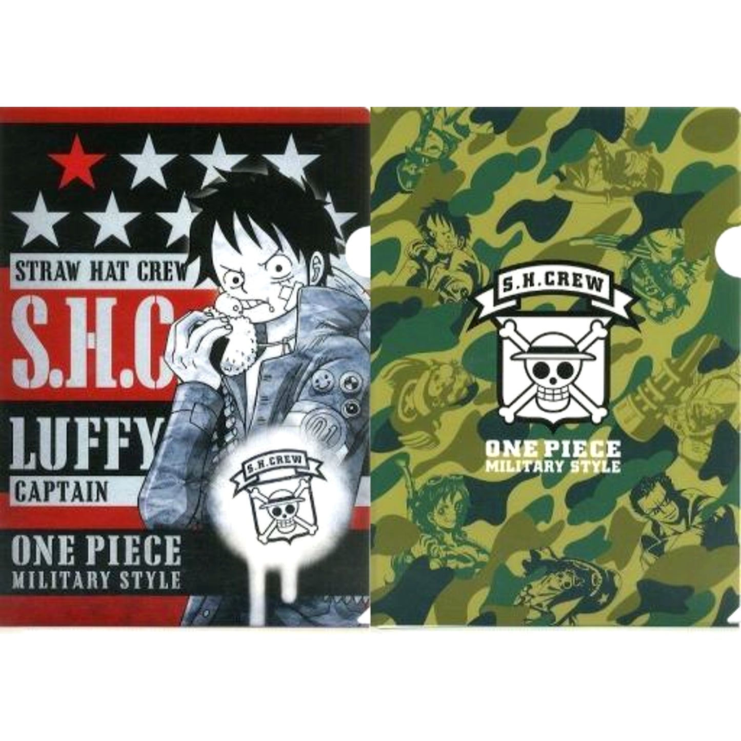 Luffy Pirate Flag A4 Clear File Set of 2 Ichiban Kuji One Piece military style Prize G [USED]
