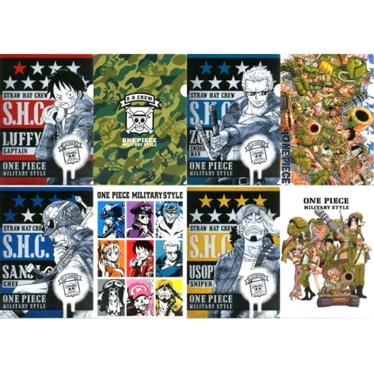 Set of 4 G Prize One Piece Military Style Set of 2 A4 Clear File Set Ichiban Kuji [USED]