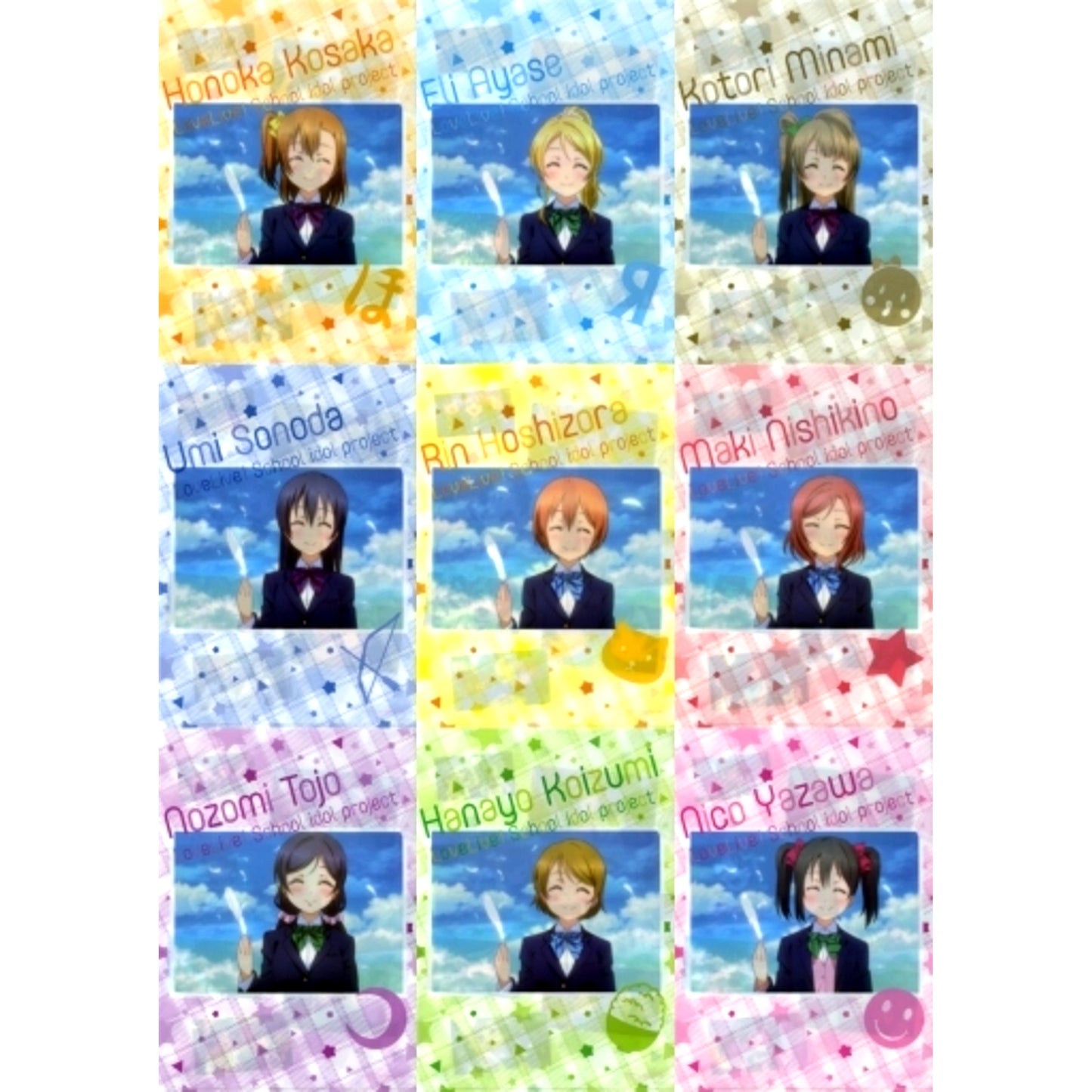 Set of 9 Love Live! x SEGA Collaboration Cafe Clear File Purchasing Dept Goods [USED]