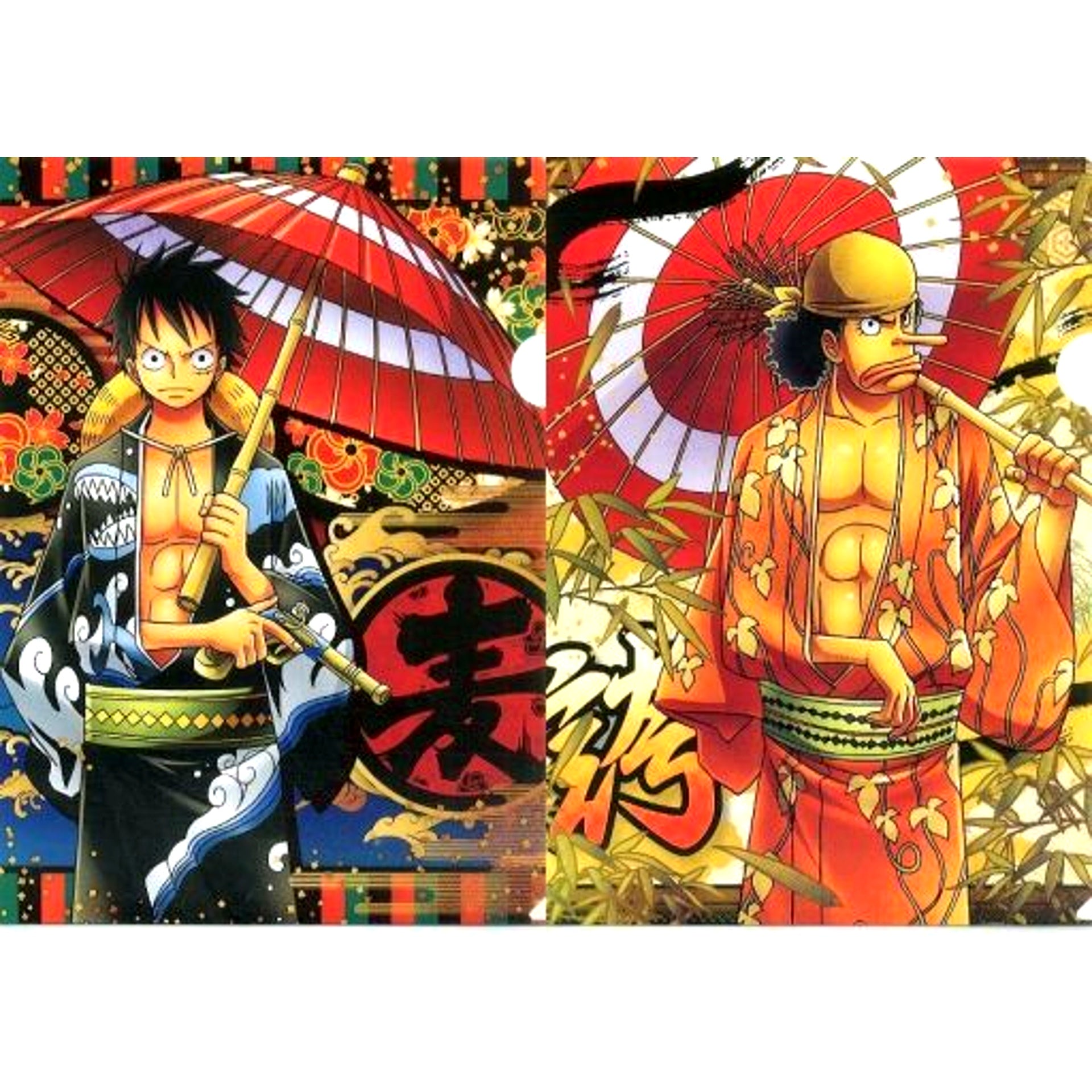 Monkey D. Luffy & Usopp A4 Clear File Set of 2 Mugiwara Store Collabo Ver. Ichiban Kuji One Piece Memories 2 Prize G [USED]