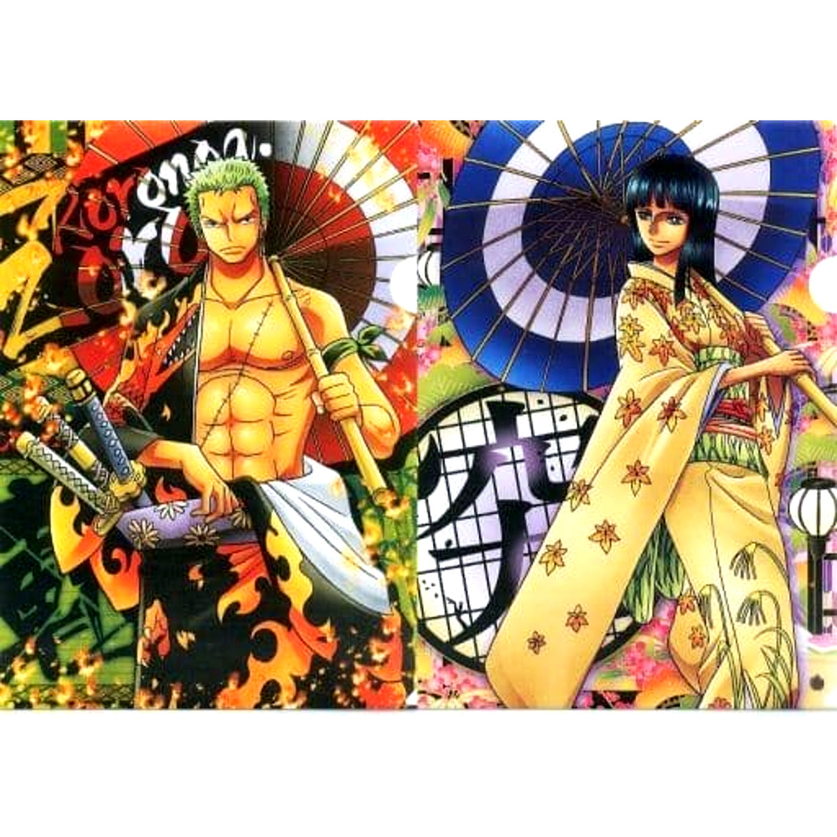 Roronoa Zoro Nico Robin One Piece Ichiban Kuji Memories 2 A4 Clear File Set of 2 Straw Hat Store Collaboration Ver. Straw Hat Store Collaboration Exclusive Prize G [USED]