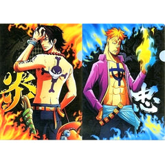 Portgas D. Ace & Marco A4 Clear File Set of 2 Mugiwara Store Collabo Ver. Ichiban Kuji One Piece Memories 2 Prize G [USED]
