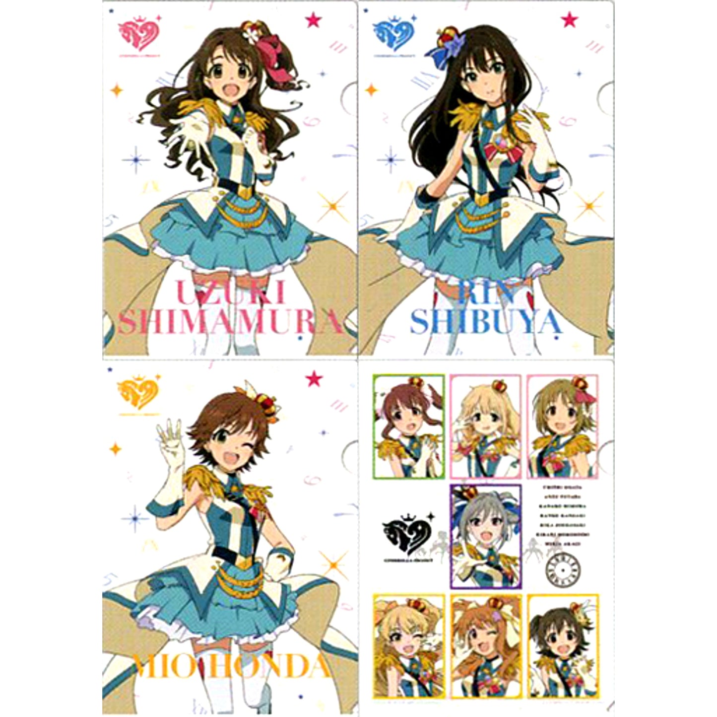 Uzuki Shimamura Rin Shibuya Mio Honda Group A4 Clear File Set of 4 G Prize Ichiban Kuji Premium THE iDOLM@STER Cinderella Girls PART4 [USED]