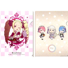 Set of 2 Beatrice Emilia Rem and Ram D Prize A4 Clear File Set Ichiban Kuji Re:ZERO Starting Life in Another World [USED]