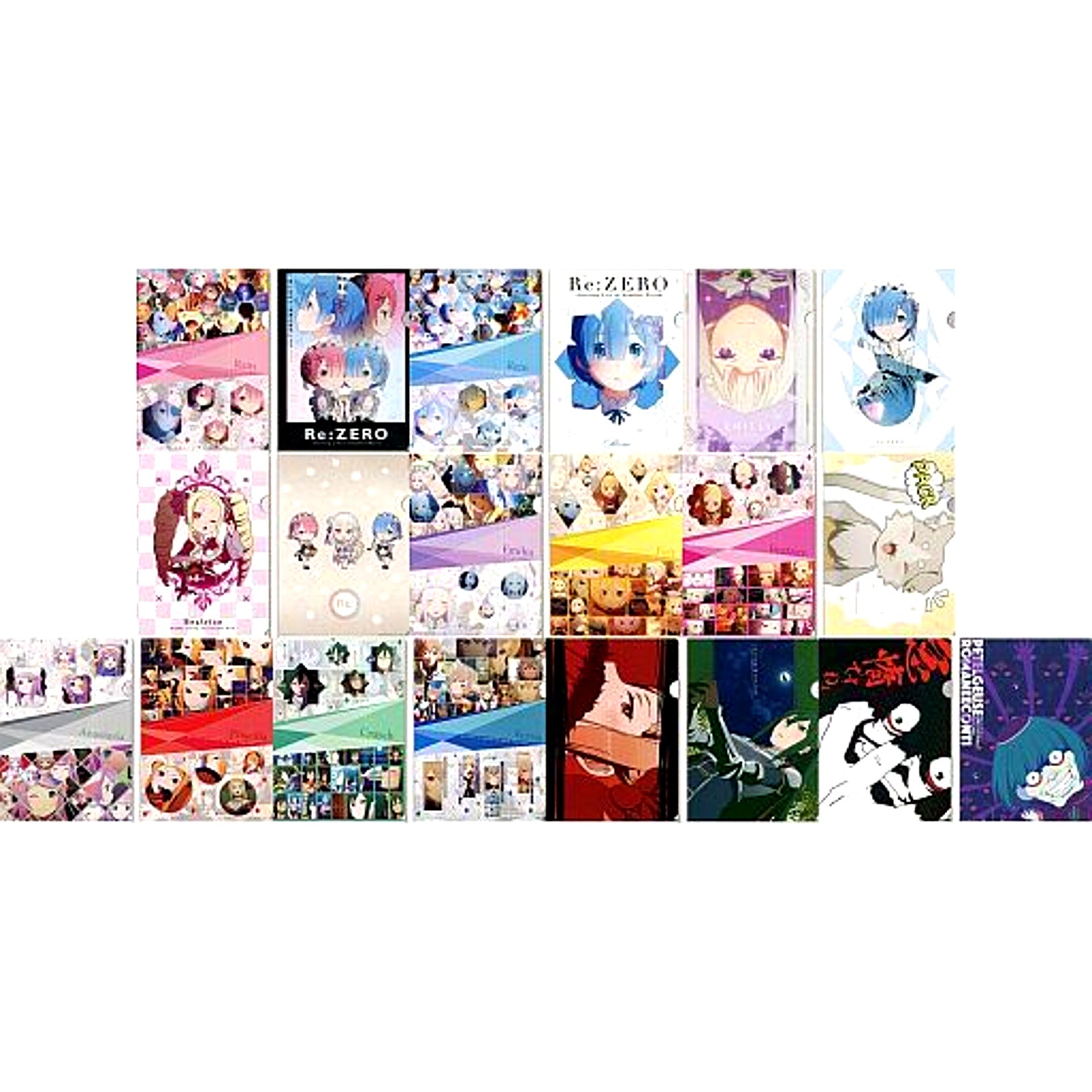 Set of 10 D Prize A4 Clear File Set Set of 2 Ichiban Kuji Re:ZERO Starting Life in Another World [USED]