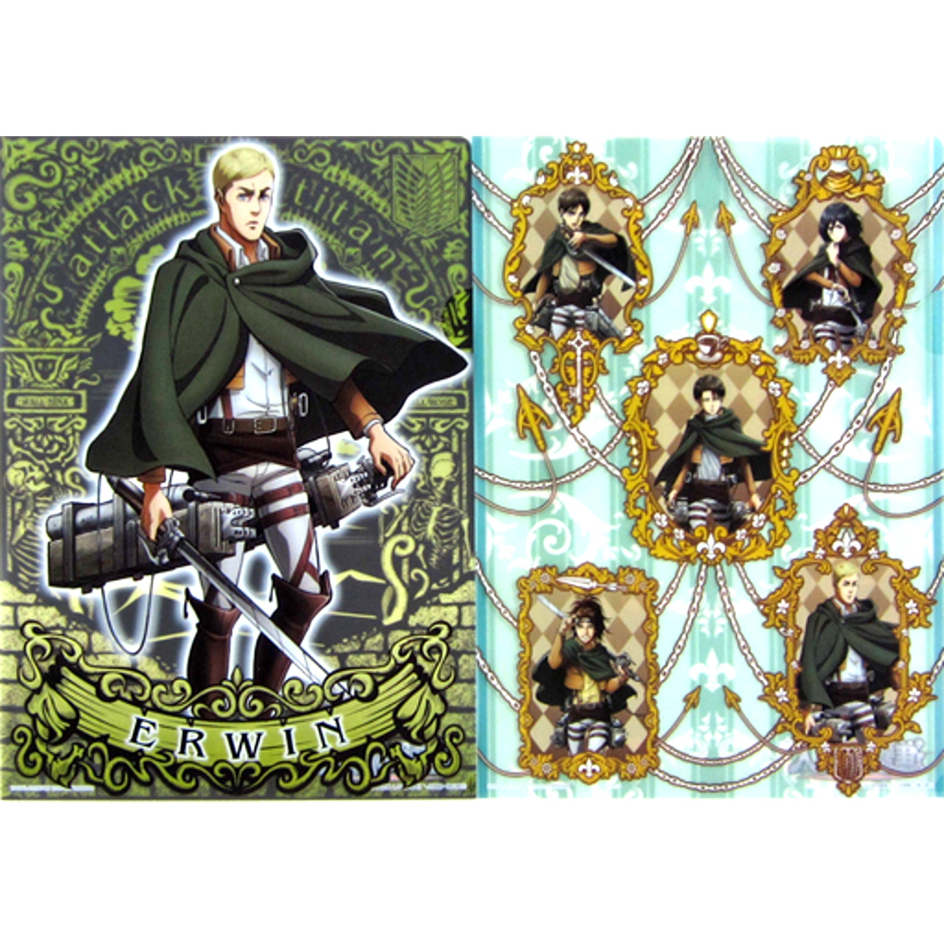Erwin Group A4 Clear File Set Ichiban Kuji Attack on Titan Seikan seyo Chosa Heidan Prize H [USED]