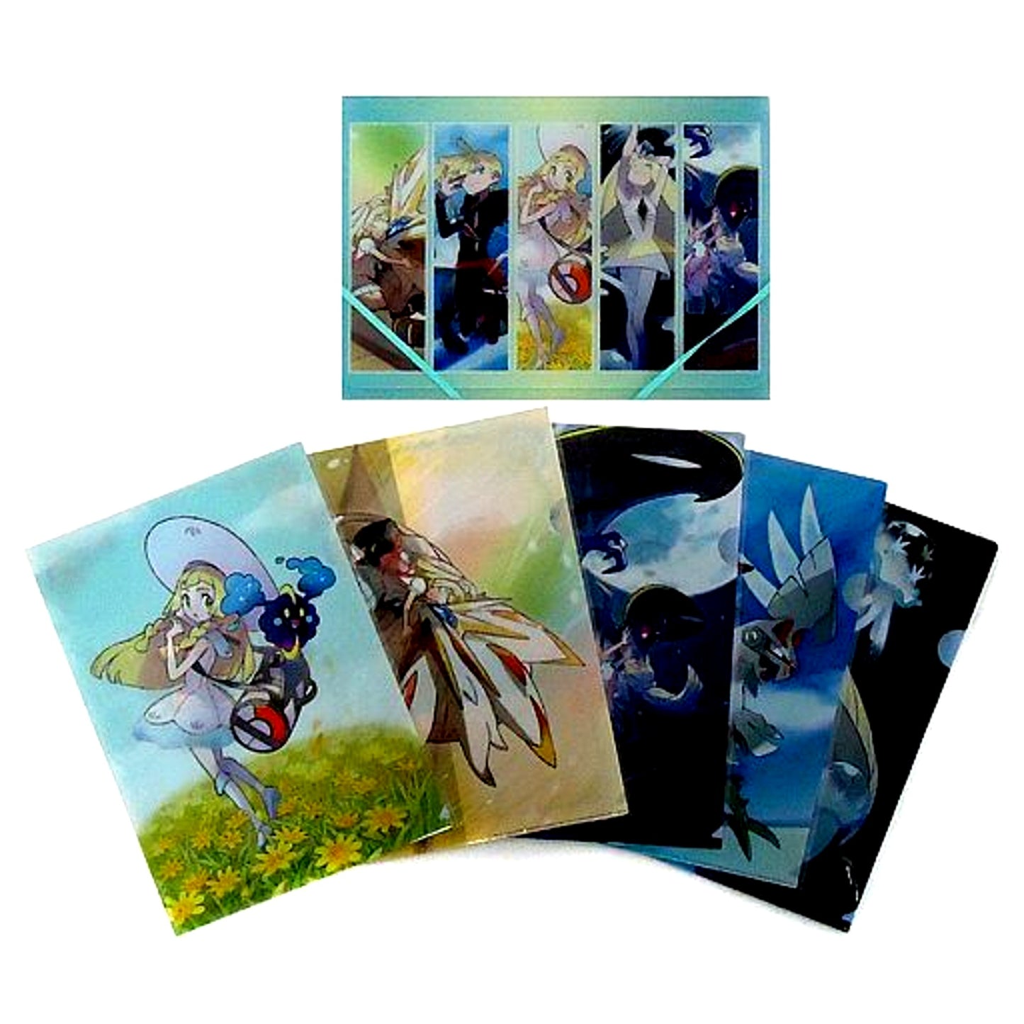 Lillie, Gladion & Lusamine Set of 5 A4 Clear File with Case Pokemon Sun and Moon Pokemon Center Limited [USED]