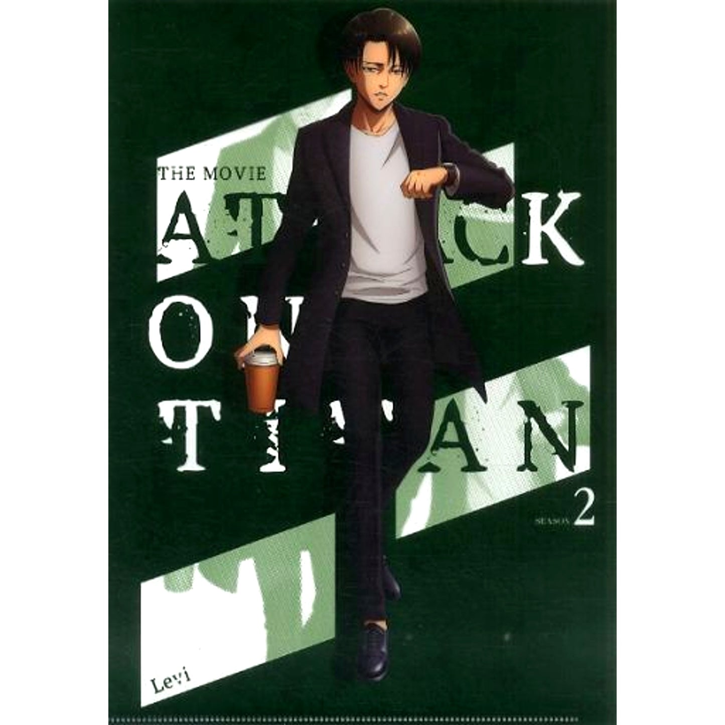 Levi A4 Clear File Bonus for Attack on Titan The Movie Season 2 Kakusei no Houkou Mubichike Card [USED]