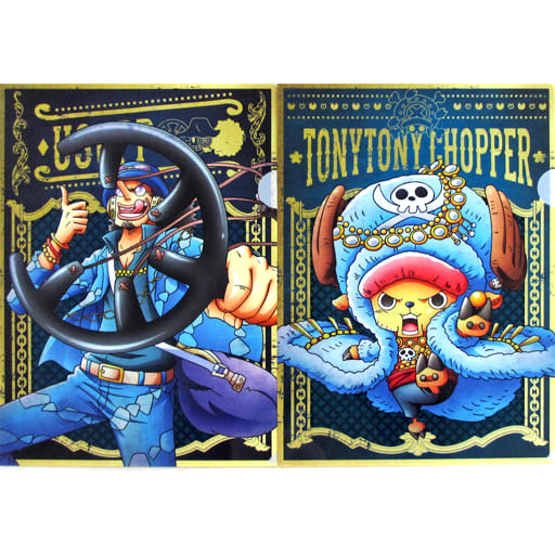 One Piece Usopp Chopper Ichiban Kuji 20th Anniversary A4 Newly Illustrated Clear File Set Set of 2 Prize L [USED]
