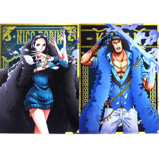Robin & Aokiji A4 Newly Drawn Clear File Set of 2 Ichiban Kuji One Piece 20th Anniversary Prize L [USED]