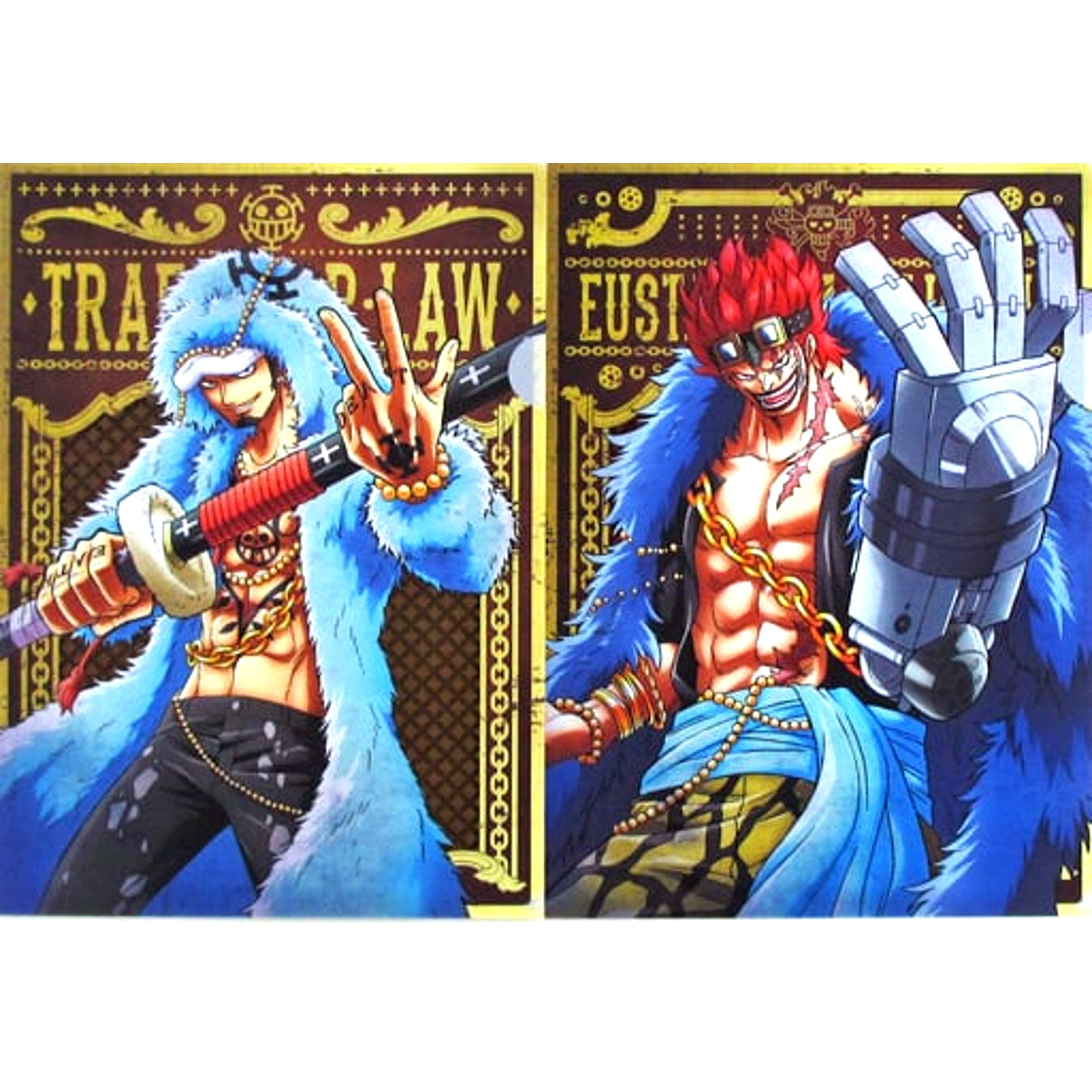 Law & Eustass A4 Newly Drawn Clear File Set of 2 Ichiban Kuji One Piece 20th Anniversary Prize L [USED]