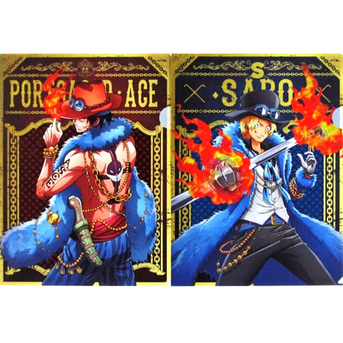 Ace Sabo One Piece Ichiban Kuji 20th Anniversary A4 Newly Illustrated Clear File Set Prize L [USED]