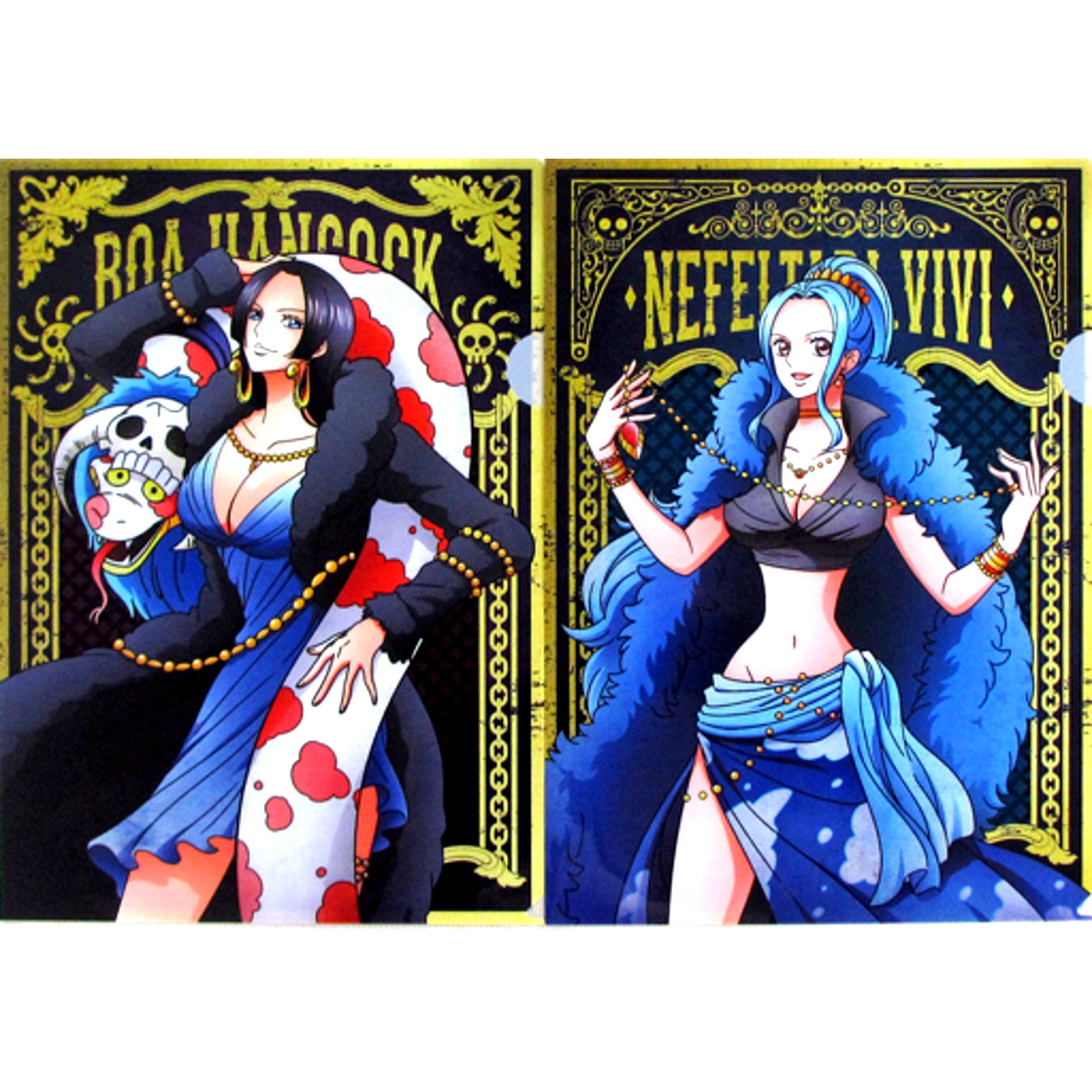 Hancock & Vivi A4 Newly Drawn Clear File Set of 2 Ichiban Kuji One Piece 20th Anniversary Prize L [USED]