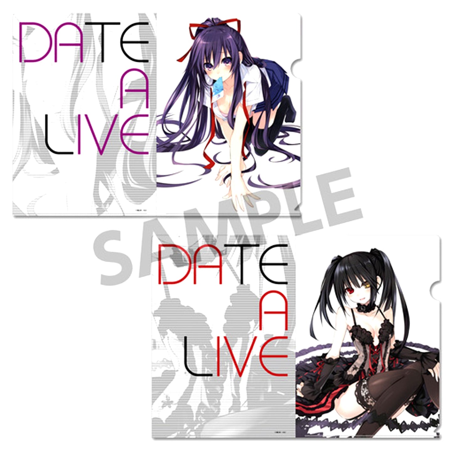 Tohka & Kurumi A. Original Version Set of 2 A4 Clear File Date A Live [USED]