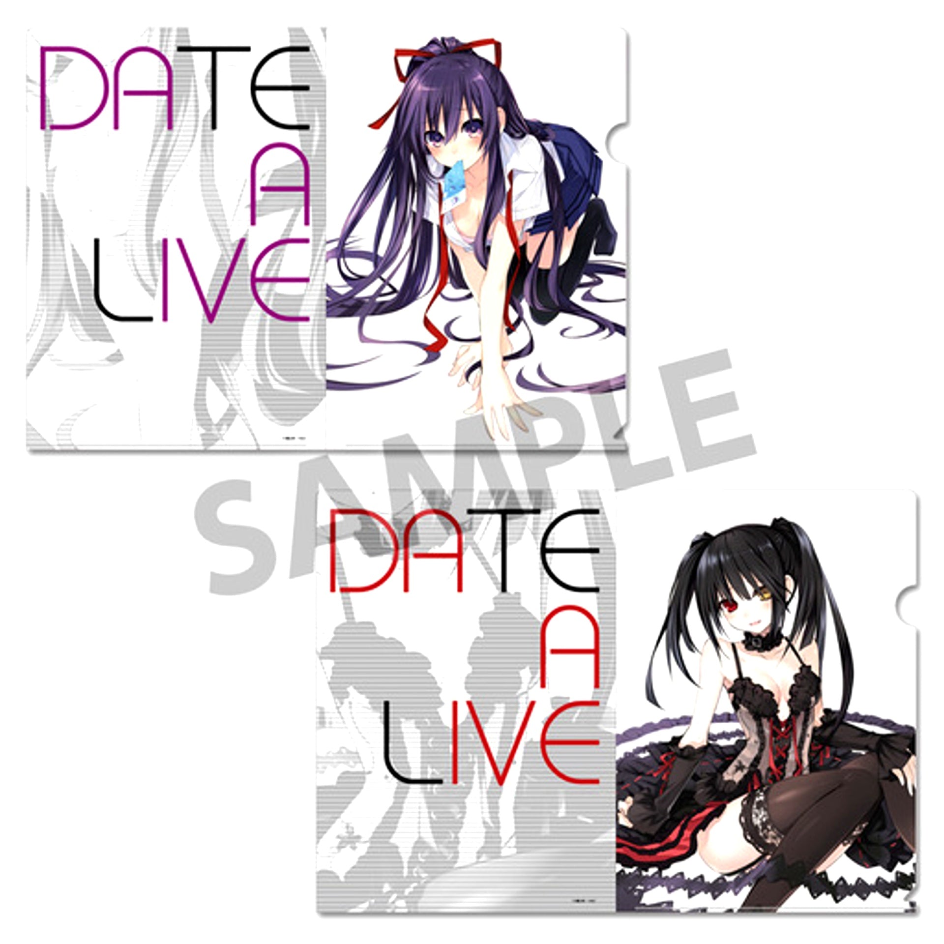 Tohka & Kurumi A. Original Version Set of 2 A4 Clear File Date A Live [USED]