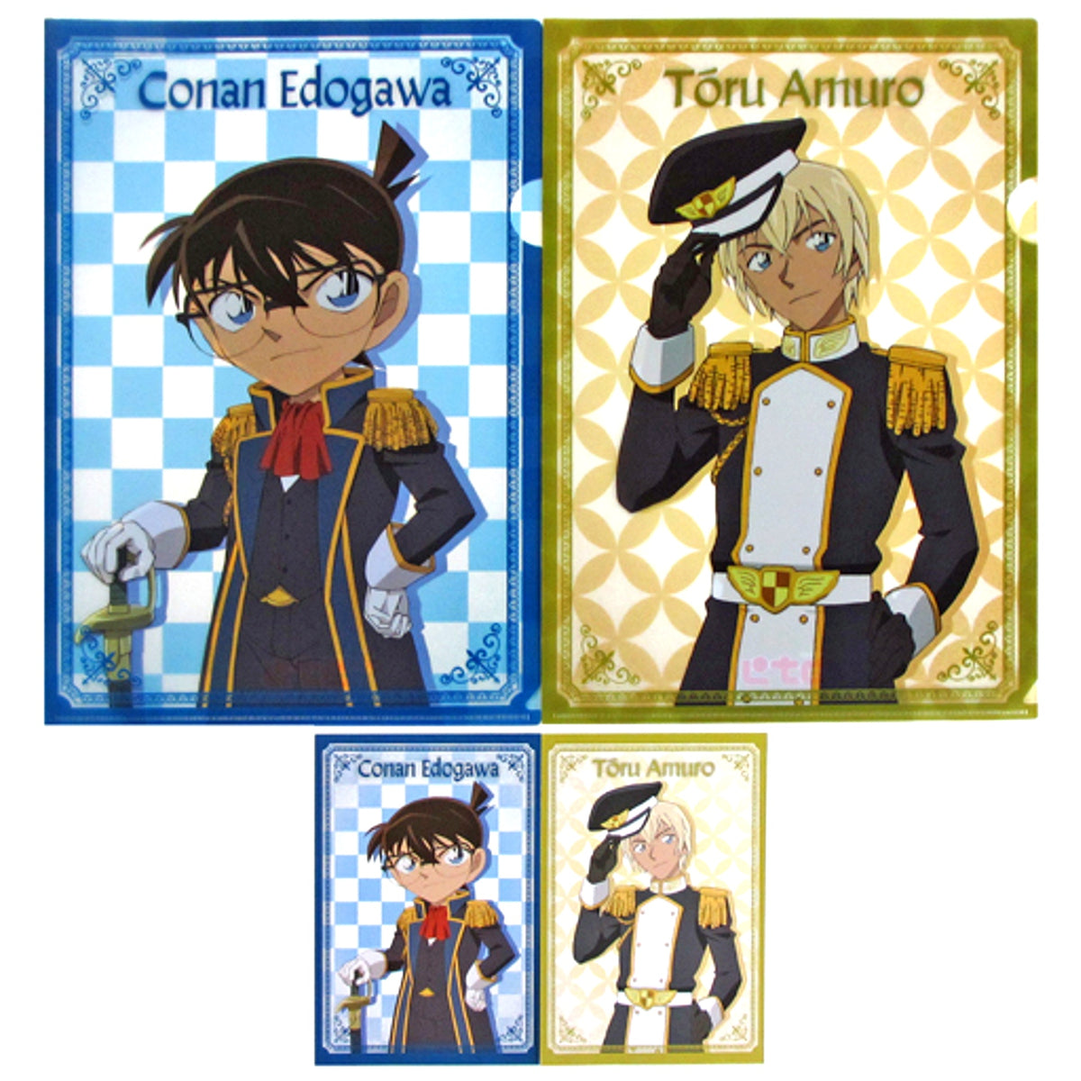 Conan Edogawa & Toru Amuro E Prize A4 Clear File & Postcard Set Sega Lucky Kuji Detective Conan ZERO COLLECTION [USED]