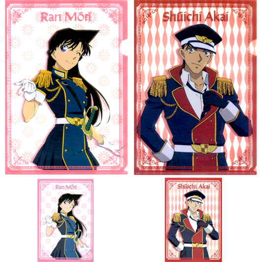 Ran Mouri & Shuichi Akai E Prize A4 Clear File & Postcard Set Sega Lucky Kuji Detective Conan ZERO COLLECTION [USED]