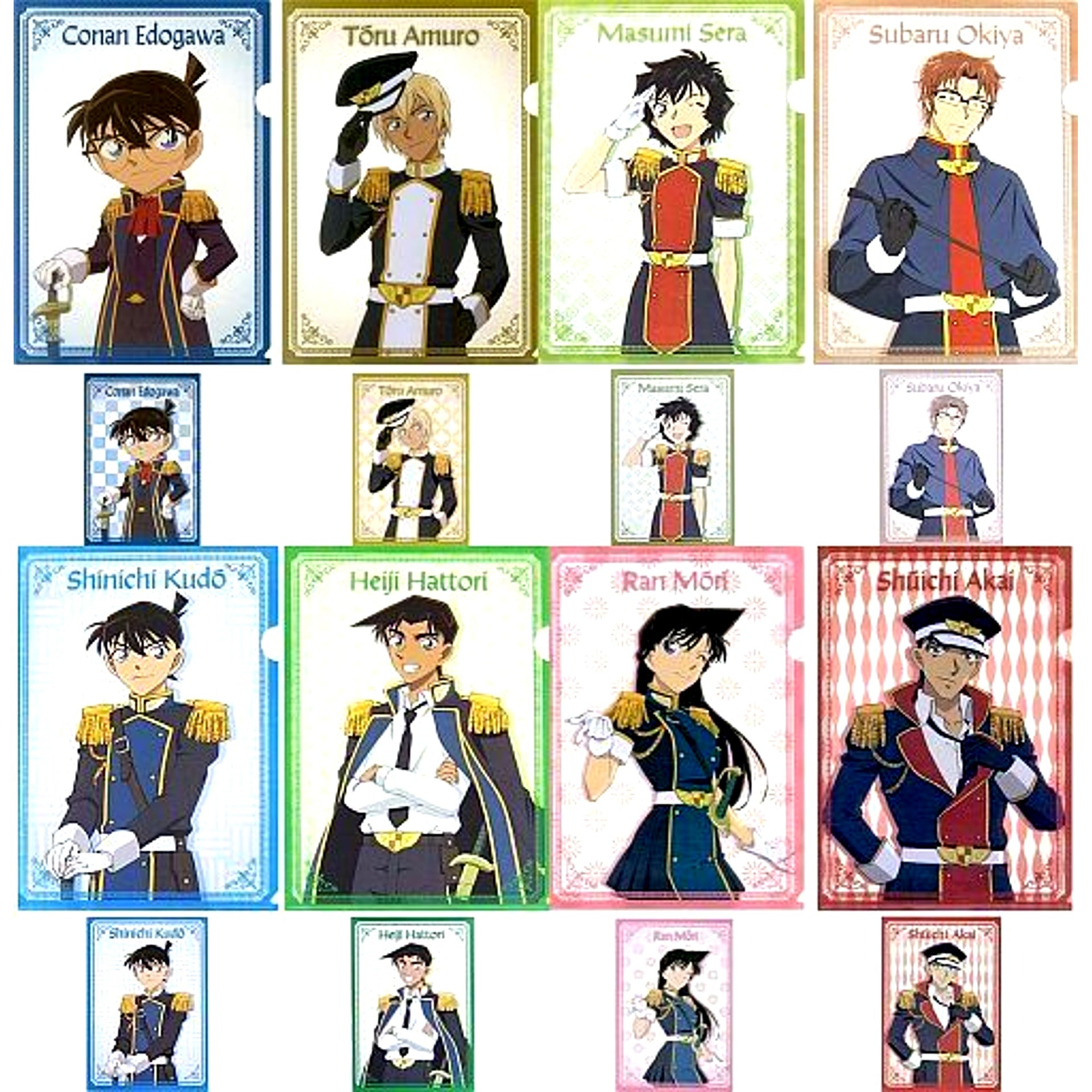 Set of 4 E Prize A4 Clear File & Postcard Set Sega Lucky Kuji Detective Conan ZERO COLLECTION [USED]