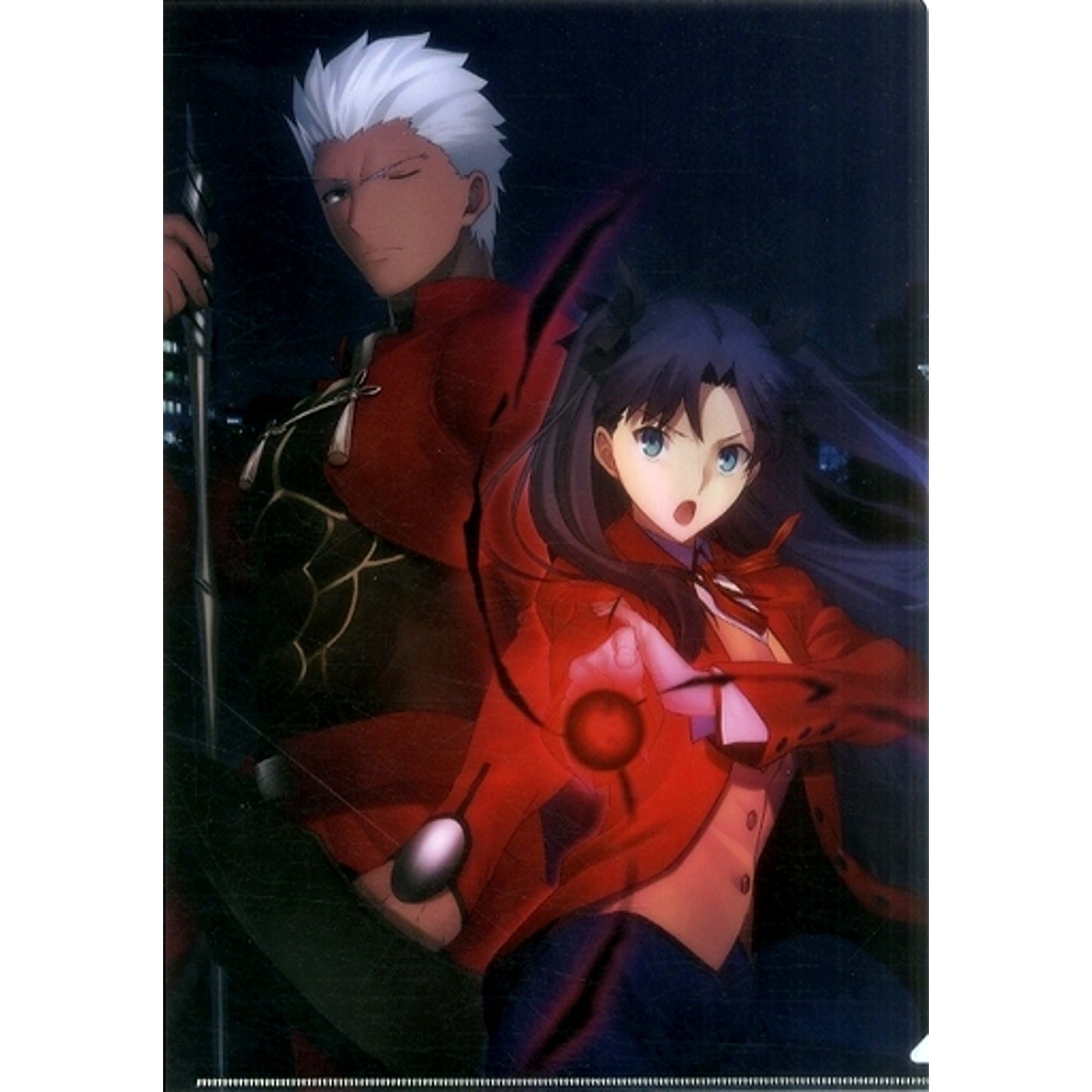 Rin Tohsaka & Archer Fate/Grand Order x Fate/stay night Heaven's Feel Movie Fes. 2018 3rd Anniversary Collabo Illustration A4 Clear File [USED]