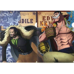 One Piece Crocodile White Beard Ichiban Kuji Memorial Log A4 Newly Illustrated Clear File Set History Relay Prize G [USED]