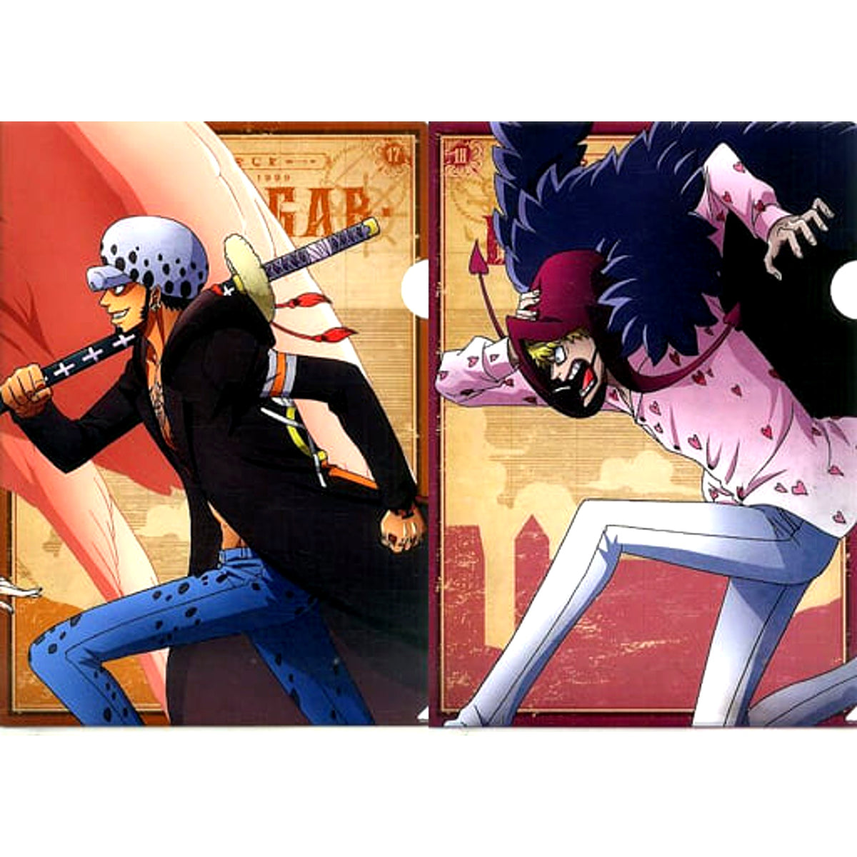 Trafalgar Law Rosinante One Piece Ichiban Kuji Memorial Log A4 Newly Illustrated Clear File Set History Relay Prize G [USED]