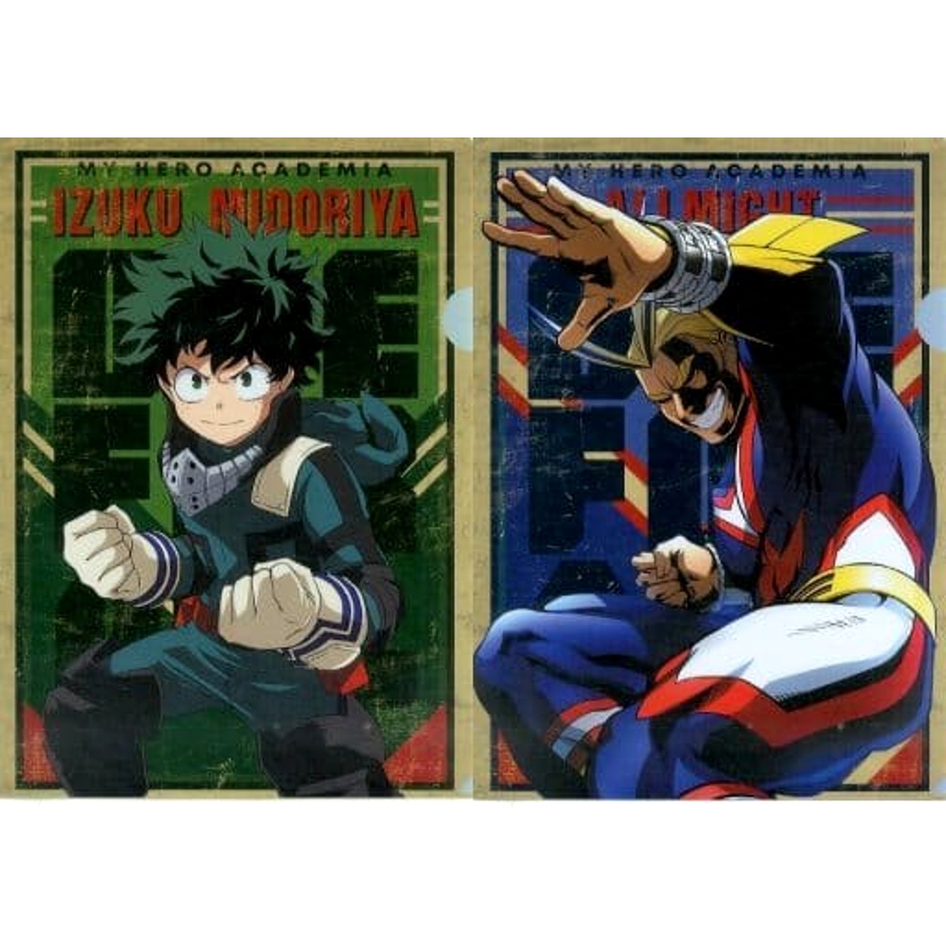 My Hero Academia Izuku Midoriya All Might Ichiban Kuji Fighting Heroes Feat. Smash Rising A4 File Folder Set Prize E [USED]