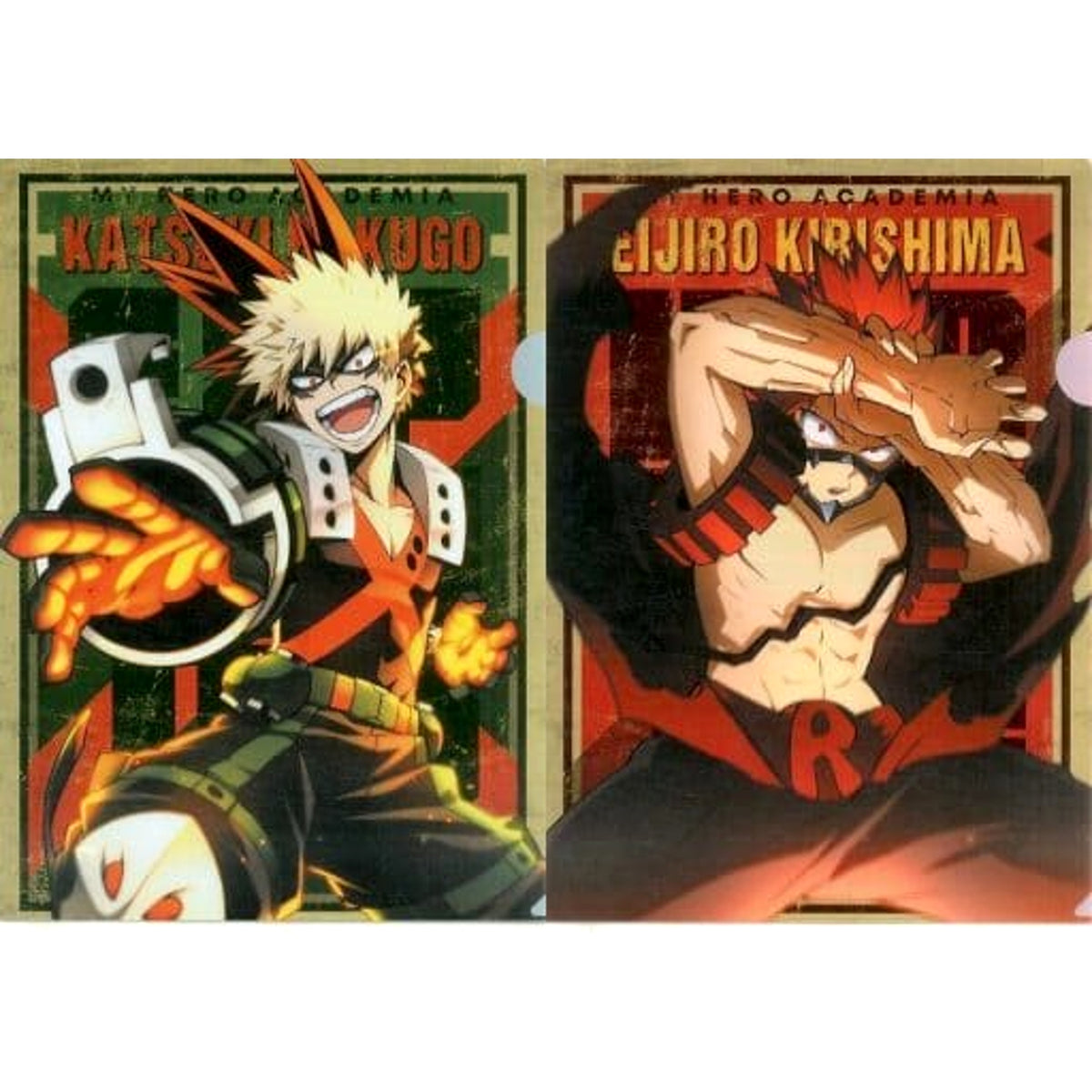 My Hero Academia Katsuki Bakugo Eijirou Kirishima Ichiban Kuji Fighting Heroes Feat. Smash Rising A4 File Folder Set feat. Smash Rising Prize E [USED]