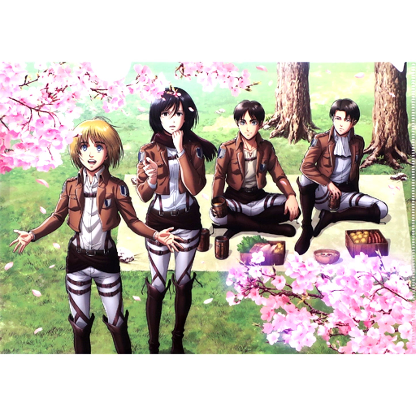 Key Visual Attack on Titan Cherry Blossom Viewing Survey Corps A4 Clear File [USED]