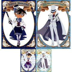 Conan Edogawa & Kaitou Kid K Prize A4 Clear File & Postcard Set Sega Lucky Kuji Detective Conan Secret Magic Show [USED]