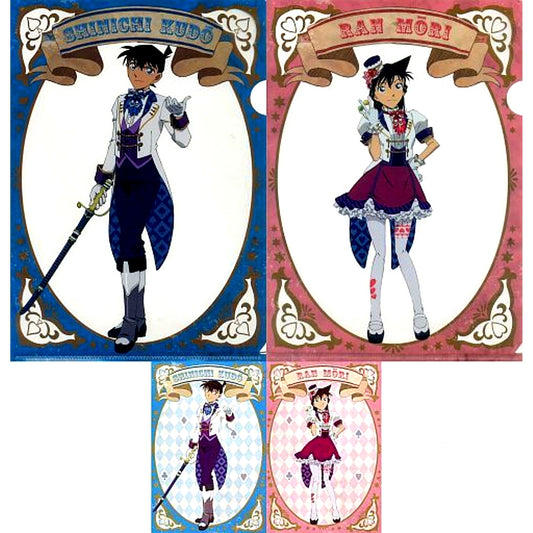 Shinichi Kudo & Ran Mouri K Prize A4 Clear File & Postcard Set Sega Lucky Kuji Detective Conan Secret Magic Show [USED]