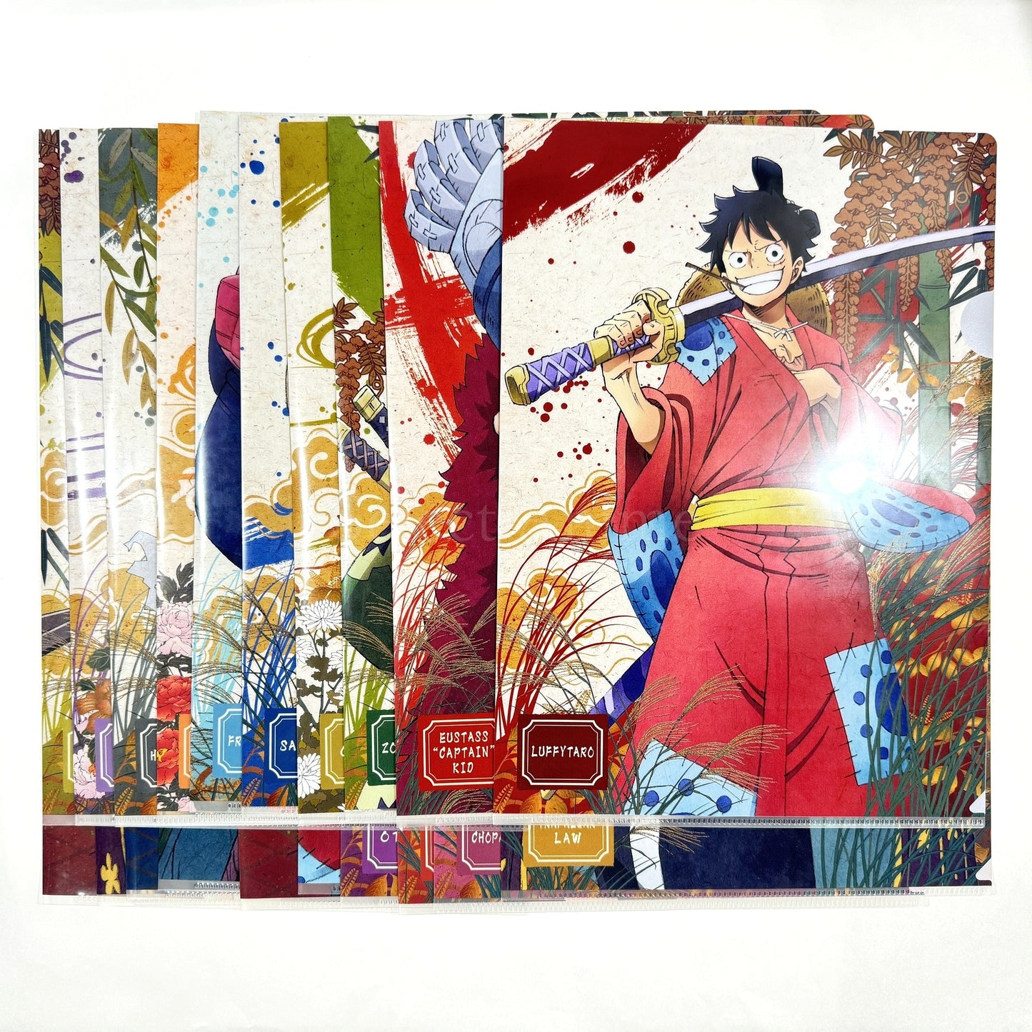 One Piece Zoro Juro & Others All 10 Types Set Ichiban Kuji Wano Country Arc: Act 1 A4 File Folder Set Set of 2 Prize H [USED]