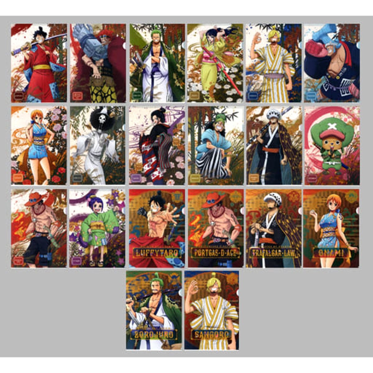 One Piece Zoro Juro & Others All 10 Types Set Ichiban Kuji Wano Country Arc: Act 1 A4 File Folder Set Set of 2 Prize H [USED]