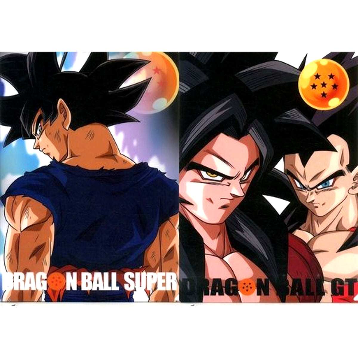 Set of 2 Son Goku Ultra Instinct Sign and Dragon Ball GT Vol. 10 Jacket Illustration F Prize A4 Clear File Ichiban Kuji Dragon Ball The Greatest Saiyan [USED]