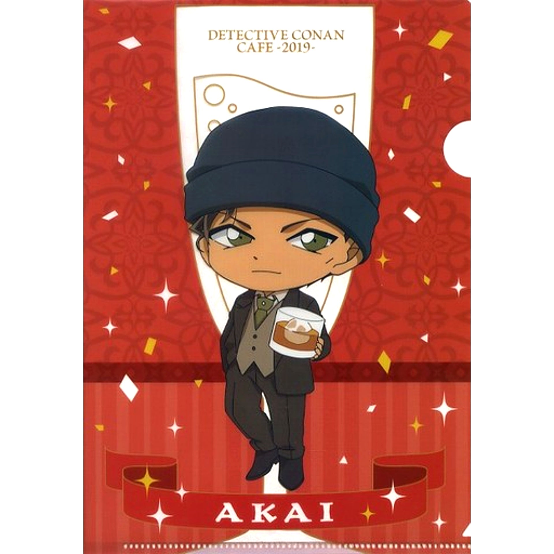Shuichi Akai B E Prize A5 Mini Clear File Sega Lucky Kuji ONLINE Detective Conan Cafe Kuji 2019 [USED]
