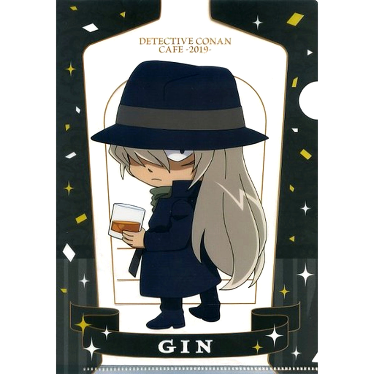 Gin Prize E Detective Conan Cafe Kuji 2019 A5 Mini Clear File Sega Lucky Kuji ONLINE [USED]