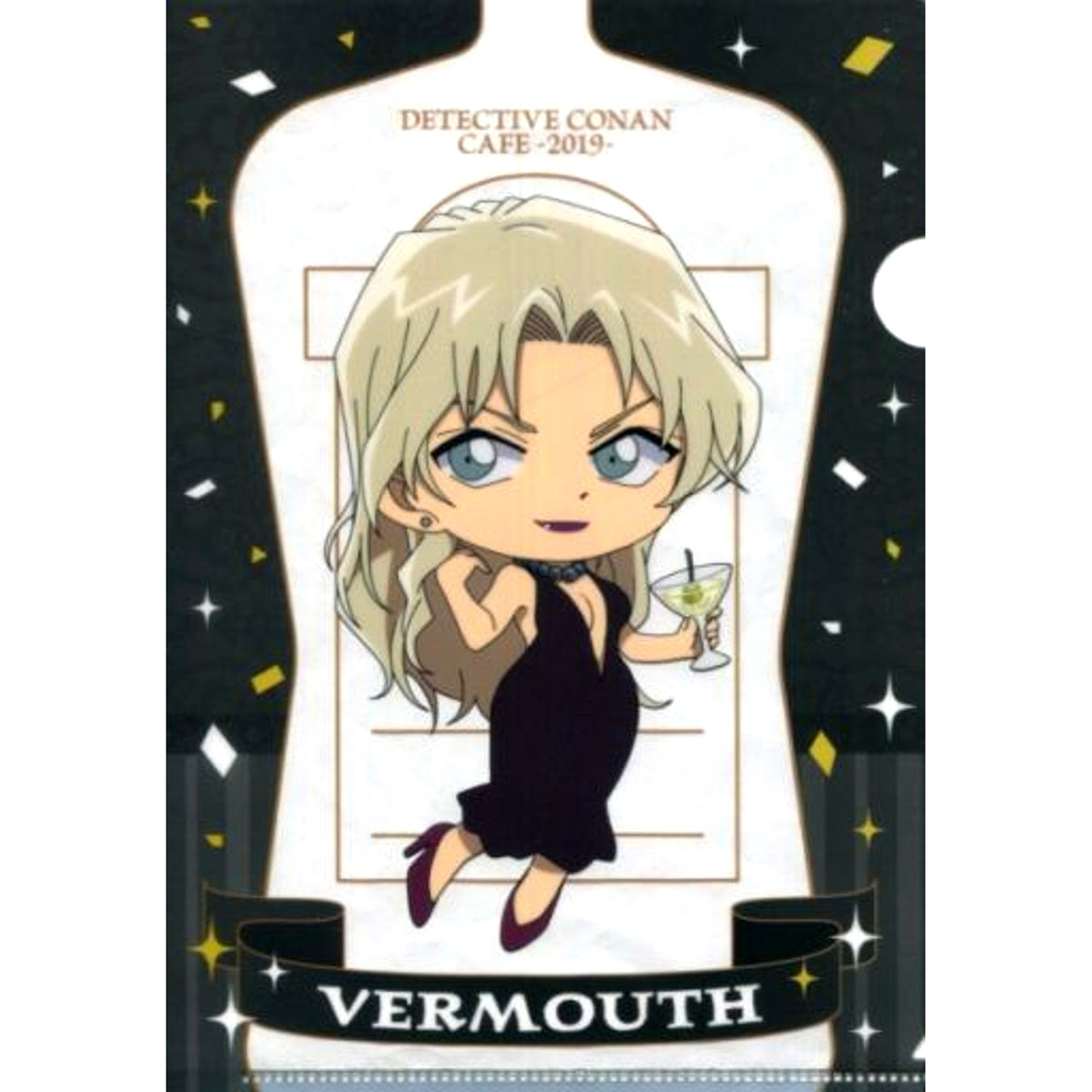 Vermouth Prize E Detective Conan Cafe Kuji 2019 A5 Mini Clear File Sega Lucky Kuji ONLINE [USED]