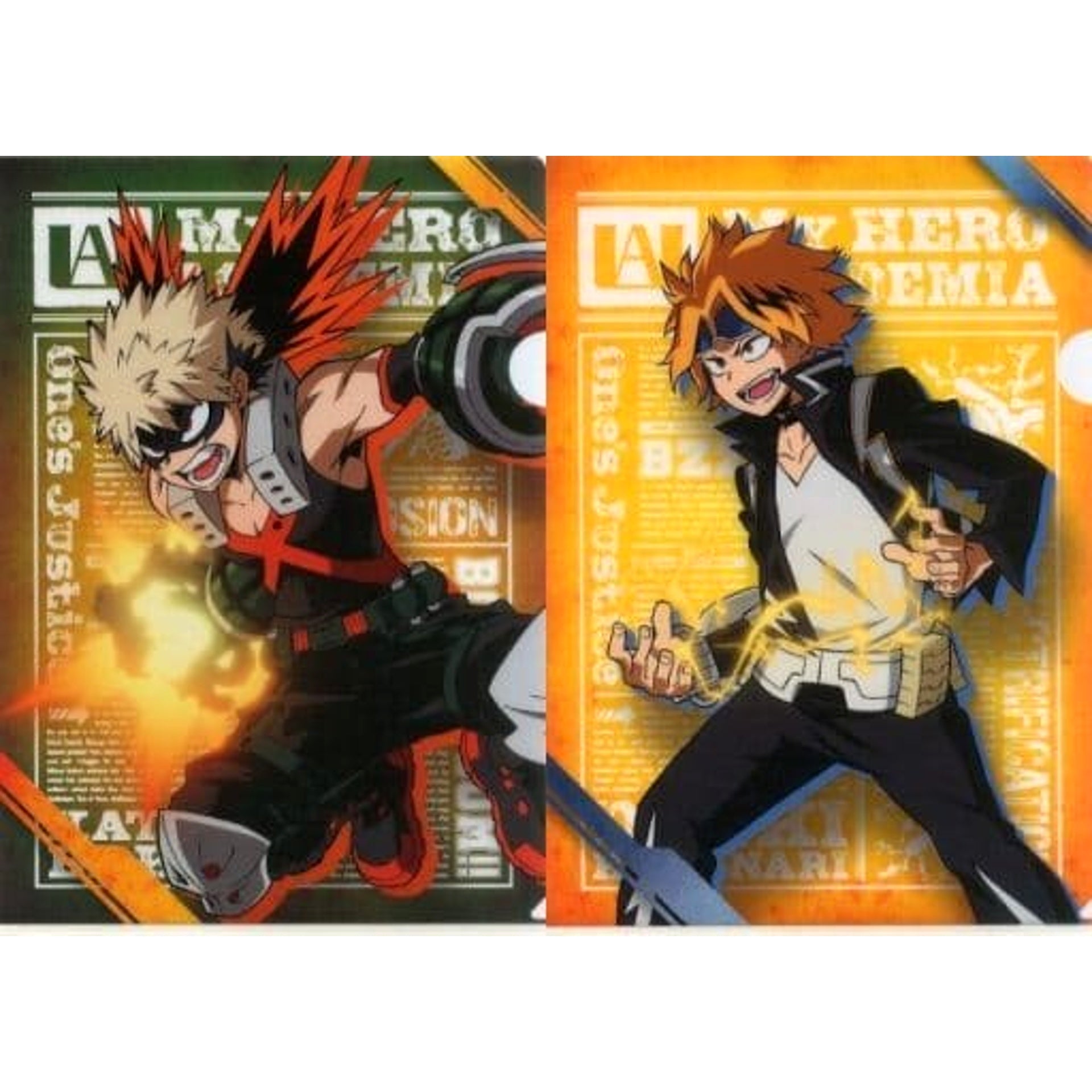 My Hero Academia Katsuki Bakugo Denki Kaminari Ichiban Kuji Fighting Heroes Feat. One's Justice A4 File Folder Set OJ Collaboration Prize 2 [USED]