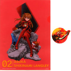 Evangelion Asuka Shikinami Langley Ichiban Kuji 2020 A4 Clear File & Sticker Set Prize G [USED]