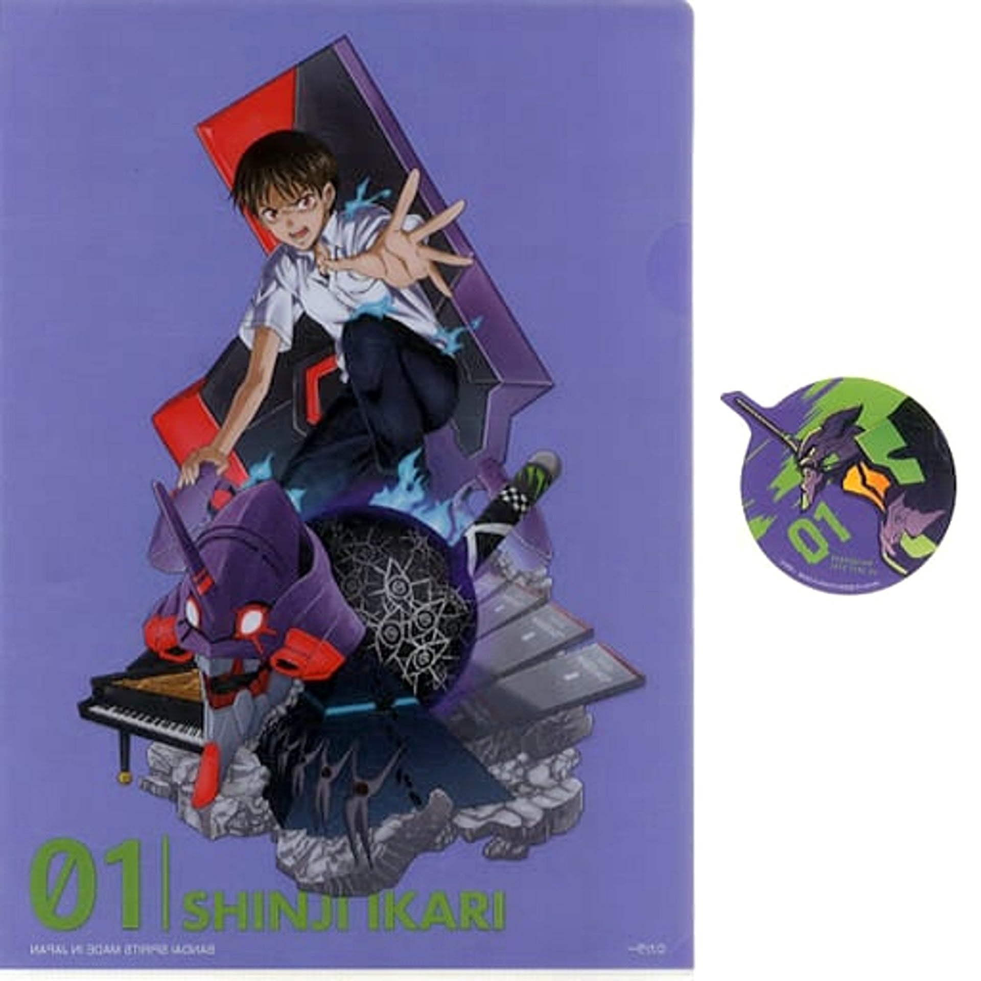Evangelion Shinji Ikari Ichiban Kuji 2020 A4 Clear File & Sticker Set Prize G [USED]