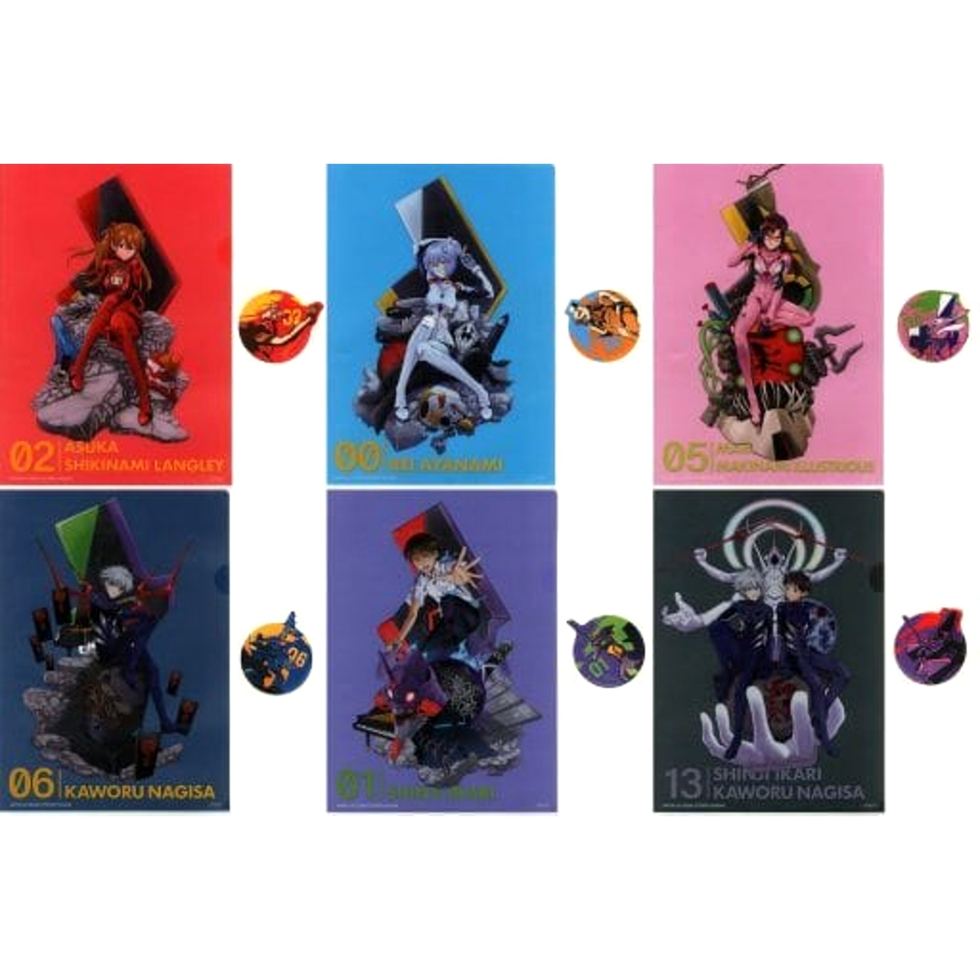 Evangelion Makinami Mari Illustrious & Others All 6 Types Set Ichiban Kuji 2020 A4 Clear File & Sticker Set Prize G [USED]