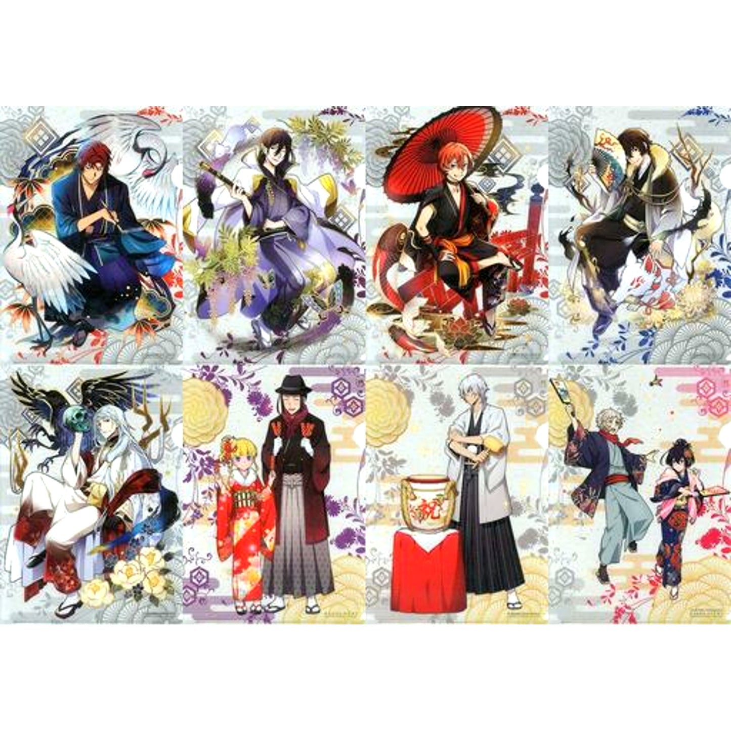 Set of 8 Bungo Stray Dogs Mayoi Inu Kaikitan Armed Detective Agency Marui Secret A4 Clear File New Year [USED]