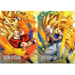Dragon Ball Z Super Saiyan 3 Son Goku Super Saiyan 3﻿ Gotenks Ichiban Kuji Awakening Warriors with Dokkan Battle A4 File Folder Set Set of 2 Prize I [USED]