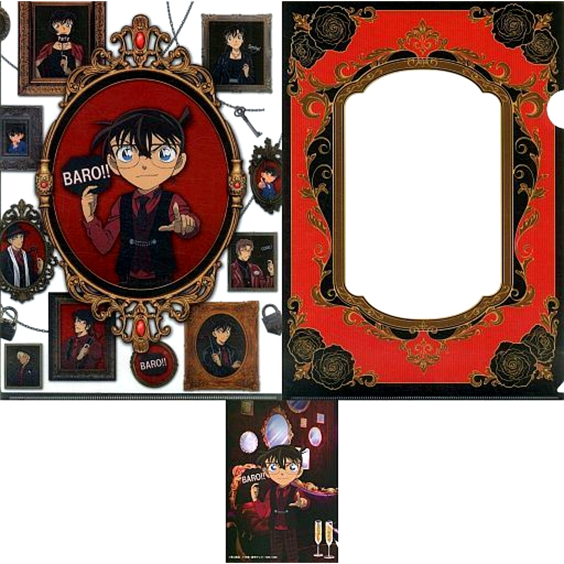 Conan Edogawa L Prize A4 Clear File & Bromide Set Sega Lucky Kuji Detective Conan SCARLET Evening Collection [USED]