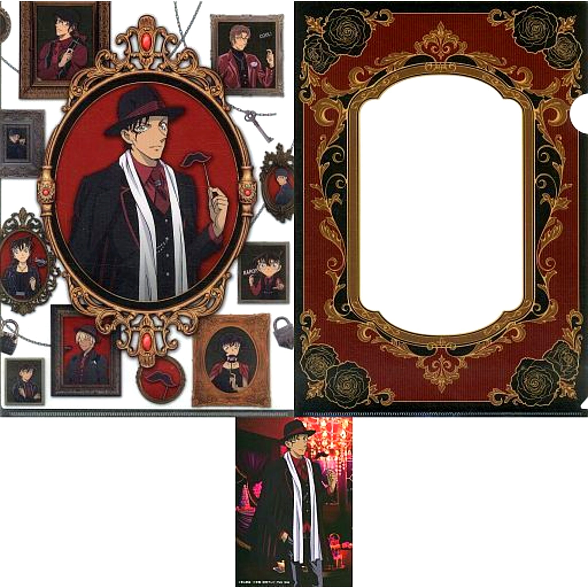 Shuichi Akai L Prize A4 Clear File & Bromide Set Sega Lucky Kuji Detective Conan SCARLET Evening Collection [USED]