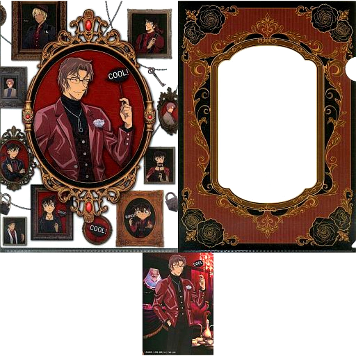 Subaru Okiya L Prize A4 Clear File & Bromide Set Sega Lucky Kuji Detective Conan SCARLET Evening Collection [USED]