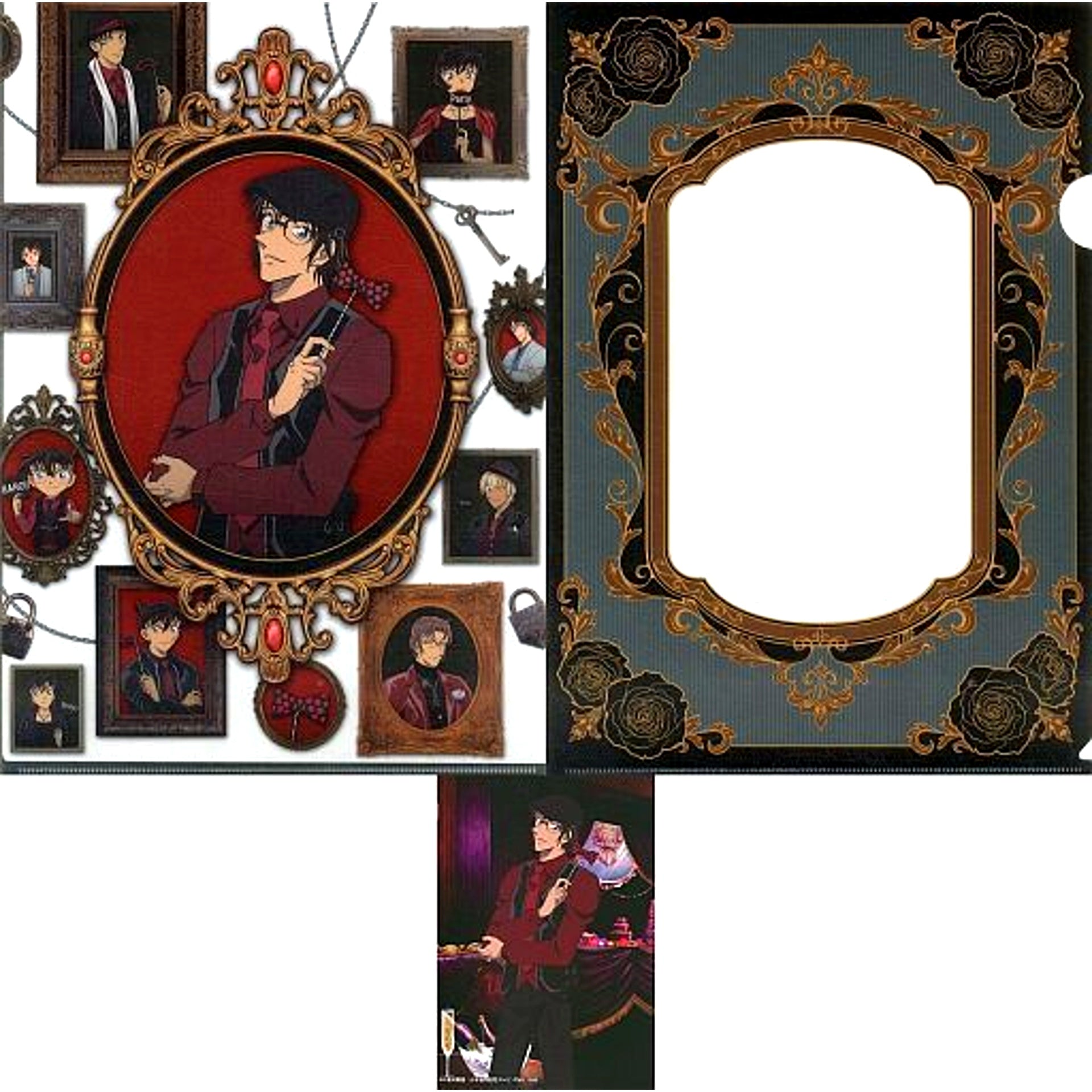 Shukichi Haneda L Prize A4 Clear File & Bromide Set Sega Lucky Kuji Detective Conan SCARLET Evening Collection [USED]