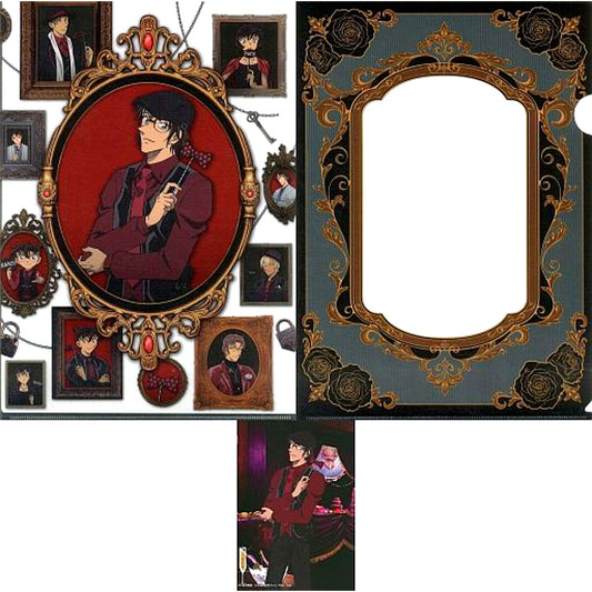 Shukichi Haneda L Prize A4 Clear File & Bromide Set Sega Lucky Kuji Detective Conan SCARLET Evening Collection [USED]
