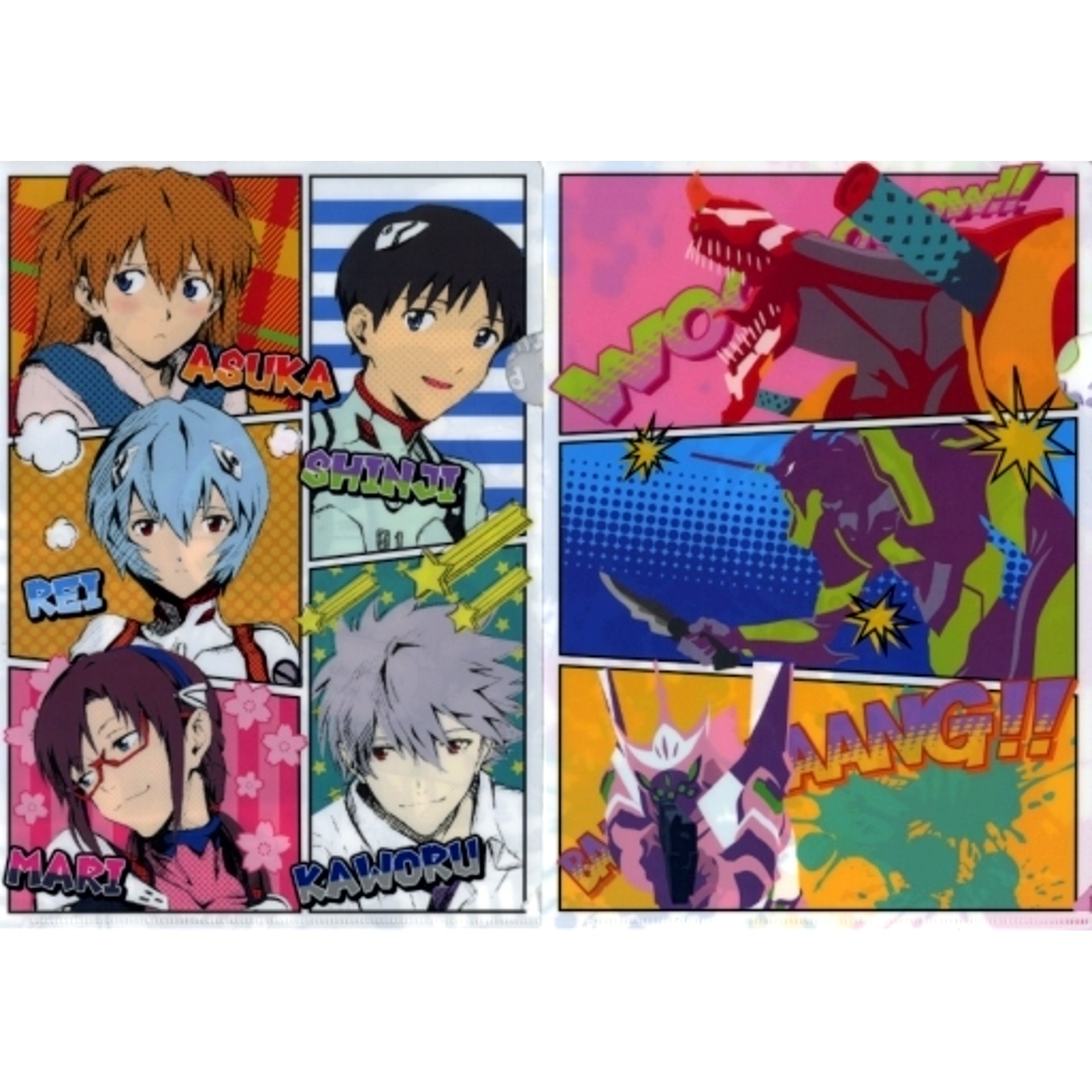 Group Pilots Evangelion Unit-01 Unit-08 Unit-02 A4 Clear File Set of 2 Neon Genesis Evangelion x Shibuya Parco EVANGELION CAFE and DINER [USED]